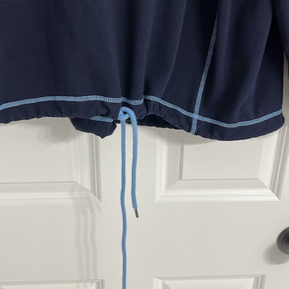Talbots Navy Blue Pullover with Light Blue Trim - Picture 3 of 10